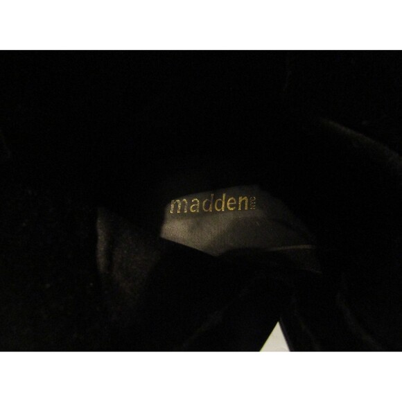 Madden NYC Georgiana Combat Boots Black Red Stripe Buckle Lug Sole 9.5 M - Picture 8 of 8